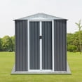 thumbnail image 1 of EXRACING Shed 6*4 ft Outdoor Metal Storage Shed with Double Door Steel Garden Shed Double Slope Roofs,Gray, 1 of 4