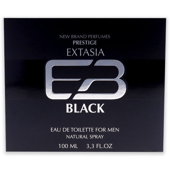 Extasia Black by New Brand, 3.3 oz EDT Spray for Men