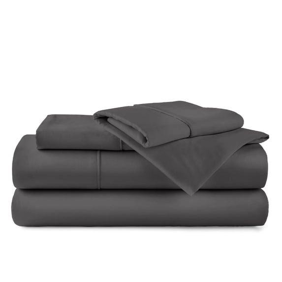 EXTRA 20" DEEP POCKET FITTED SHEET, Real 300 Thread Count 100% Egyptain Cotton Sheets Set, [4 PCs] Long-Staple Cotton [Full Size, Dark Grey Color] Breathable, Soft & Silky Sateen Weave