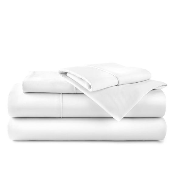 EXTRA 20" DEEP POCKET FITTED SHEET, Real 300 Thread Count 100% Egyptain Cotton Sheets Set, [4 PCs] Long-Staple Cotton [Queen-XL Size, White Color] Breathable, Soft & Silky Sateen Weave