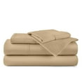 thumbnail image 1 of ABORN 24" DEEP POCKET 400-TC 100% Egyptain Cotton Adult Bedsheet [4 PCs Twin-XL, Taupe], 1 of 7