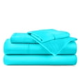 thumbnail image 1 of ABORN 600 Thread Count 100% Egyptain Cotton Adult Bedsheets Set, Turquoise Blue, Twin 24" Deep Pocket, 1 of 7
