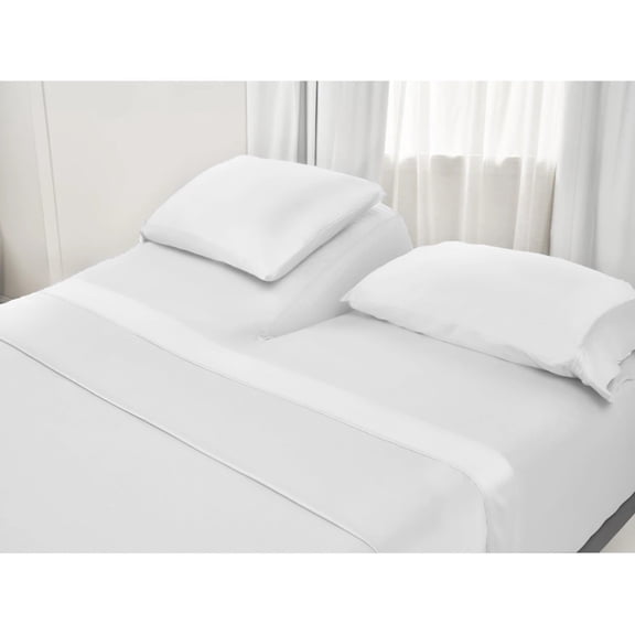 EXTRA 25" DEEP POCKET OF FITTED SHEET, 700 Thread Count, 100% Egyptian Cotton Bedsheet Set, 4 PC Split Head Sheet Set for Adjustable Bed [ Top Split Head Queen- 34", White]
