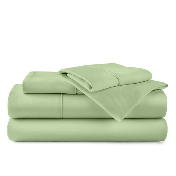ABORN 28" DEEP POCKET 400-TC 100% Egyptain Cotton Adult Bedsheet [4 PCs Short Queen, Sage]