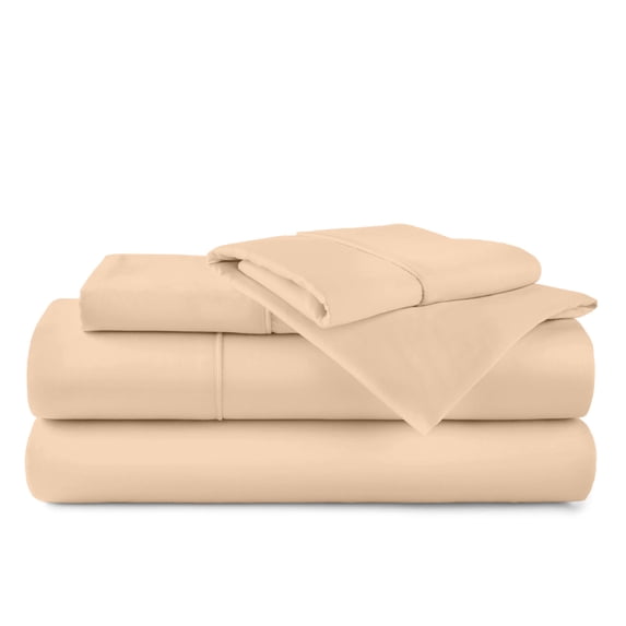 ABORN 600 Thread Count 100% Egyptain Cotton Adult Bedsheets Set, Peach, King 28" Deep Pocket