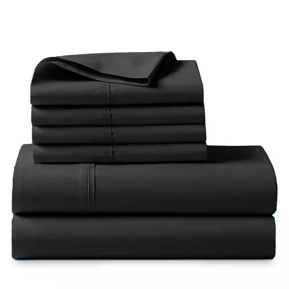 1000 Thread Count, 100% Giza Egyptian Cotton - 6 PC Sheet Set - Three Quarter, Dark Grey, 28" Deep Pocket