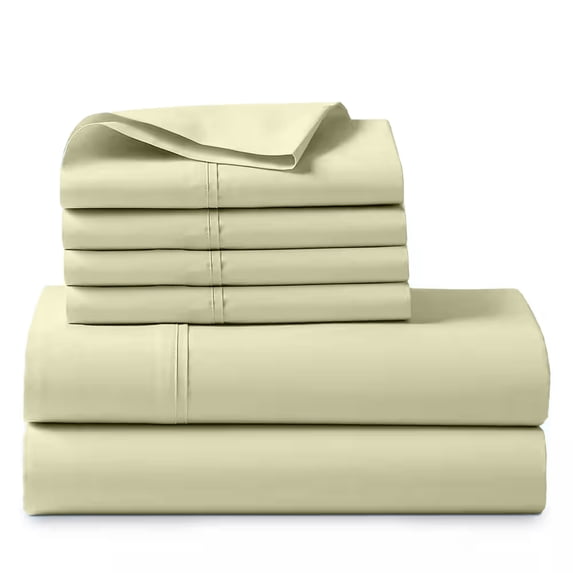 ABORN 800 TC Giza Egyptian Cotton 6 PC Adult Bedsheet Ivory RV Camper King 28" Deep Pocket