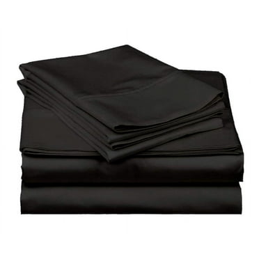 BeKind Online EXTRA DEEP POCKET 28 Inch of Fitted Sheet, 400-Thread-Count 100% Egyptian Cotton Sheet Set, 4-Piece - California King, Black Solid