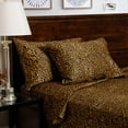 thumbnail image 1 of EXTRA DEEP POCKET 28 Inch of Fitted Sheet, 400-Thread-Count 100% Egyptian Cotton Sheet Set, 4-Piece - Full XL, Leopard Print, 1 of 7