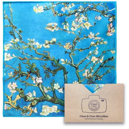 EXTRA LARGE [6 Pack] Classic Art (Vincent Van Gogh "Almond Blossoms") - Microfiber Cleaning Cloths (Best for Camera Lens, Glasses, Screens, and all Lens.)
