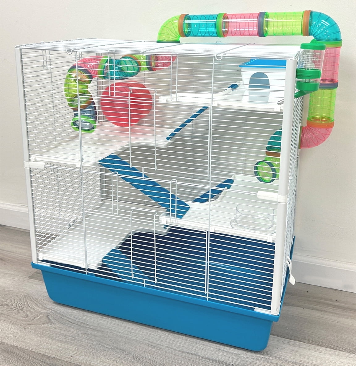EXTRA LARGE Deluxe 5-Story Hamster Mansion Mouse Habitat Gerbil House Critters Mice Cage with Complete Set of Accessories Expandable and Customizable Crossover Tube Tunnel
