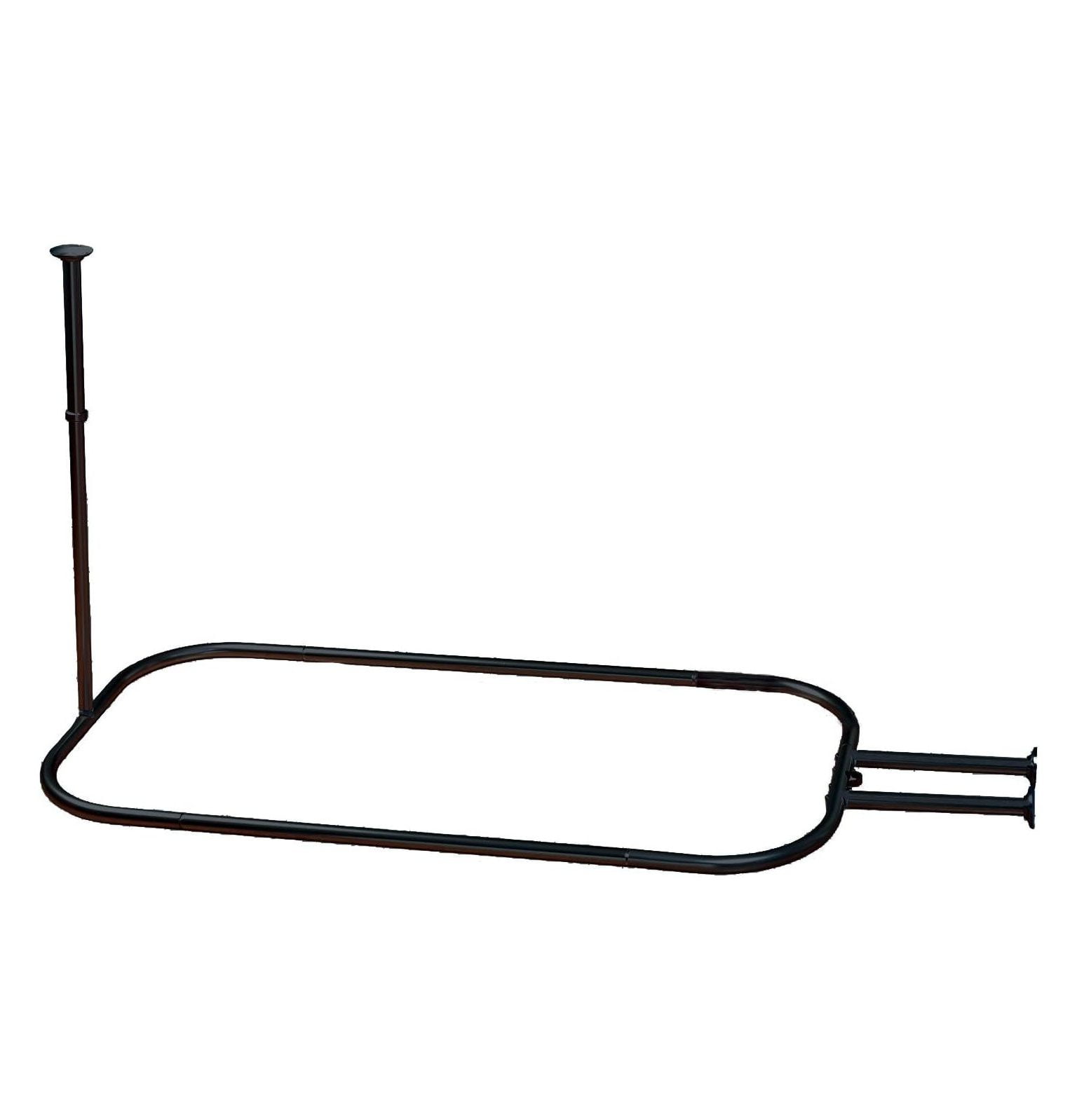 EXTRA LARGE Never Rust Aluminum Oval Hoop Shower Rod with Ceiling