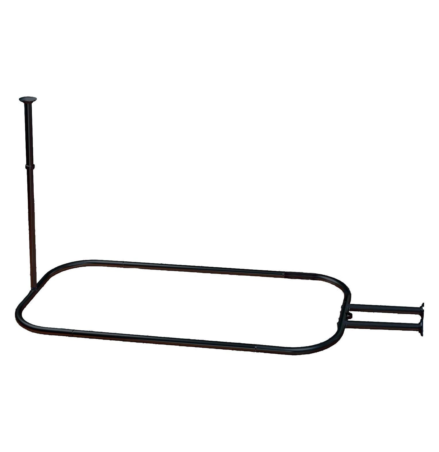 EXTRA LARGE Never Rust Aluminum Oval Hoop Shower Rod with Ceiling