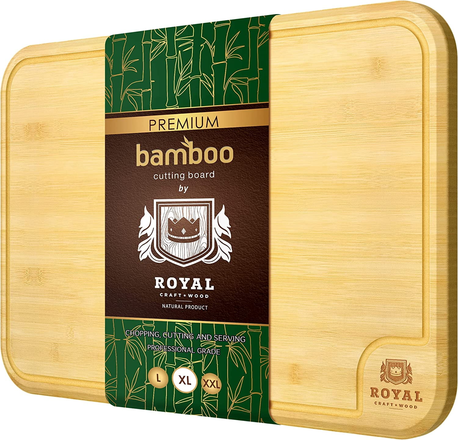 Cutting Boards: Organic Bamboo Cutting Board with Juice Grooves