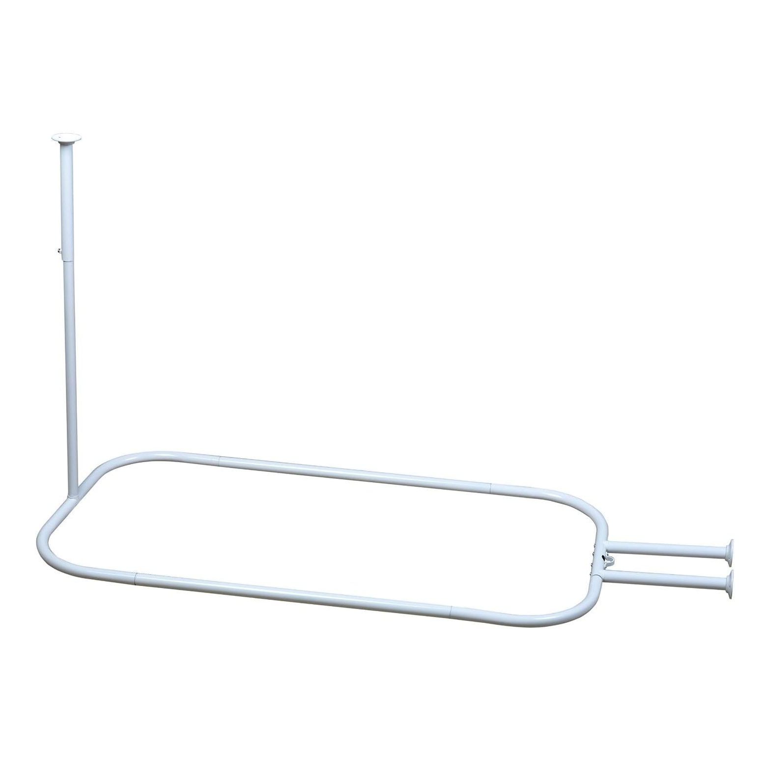 EXTRA LARGE Quexis Aluminum Oval Hoop Shower Rod with Ceiling Support