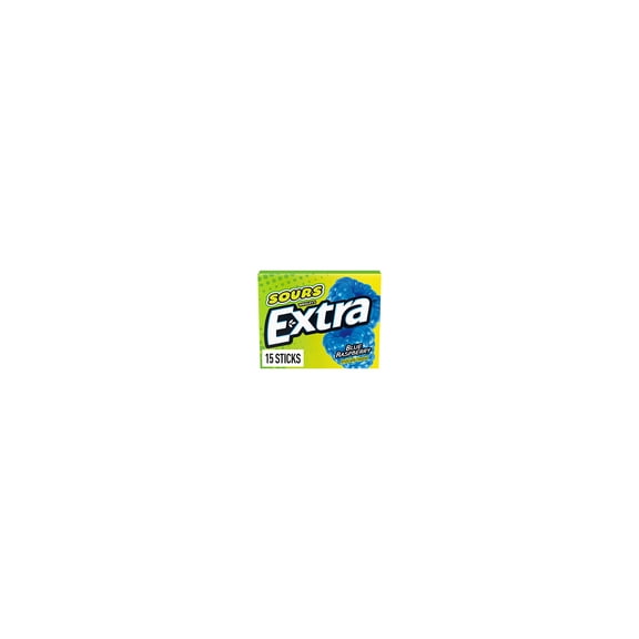 Extra Sours Blue Raspberry Sugar Free Chewing Gum - 15 Stick Pack