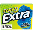 Extra Sours Blue Raspberry Sugar Free Chewing Gum - 15 Stick Pack ...
