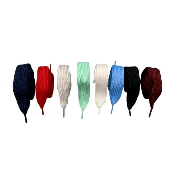 EXTRA WIDE Shoe Laces Strings Super Wide 3/4" 1" & 1 1/2" 45" 54" 72 Long. ( Color:3/4" Wide Black 45" Long;)