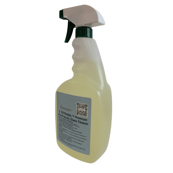 EXTRADEL 32 fl oz Plant‑Based Glass Cleaner, Streak‑Free, Light Citrus Scent