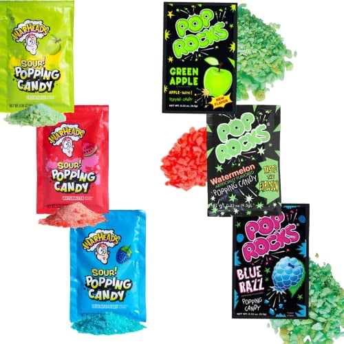 EXTREME SOUR CANDY. 3 Extreme Sour Fizzy and 3 Nostalgic ping 0.33 Each