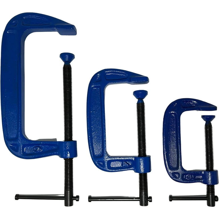 EXXO TOOLS C Clamp Set - 3PC C Clamps Heavy Duty Iron C EXXO TOOLS C Clamp Set - 3PC C Clamps Heavy Duty Iron C