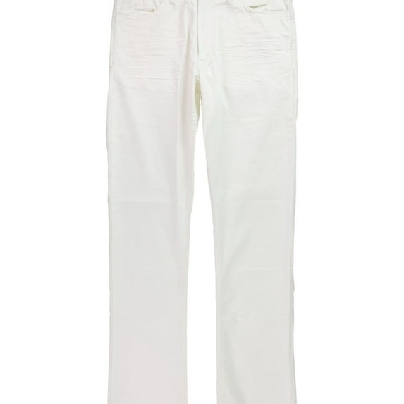 Rogue State Mens Solid Casual Trouser Pants, White, 30W x 33L