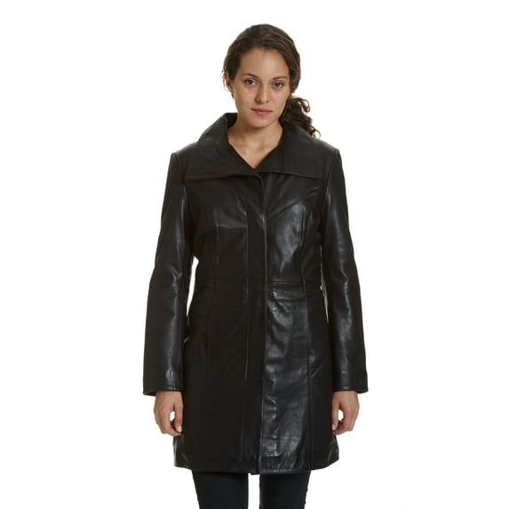 EXcelled Women's Lambskin Leather Pencil Coat