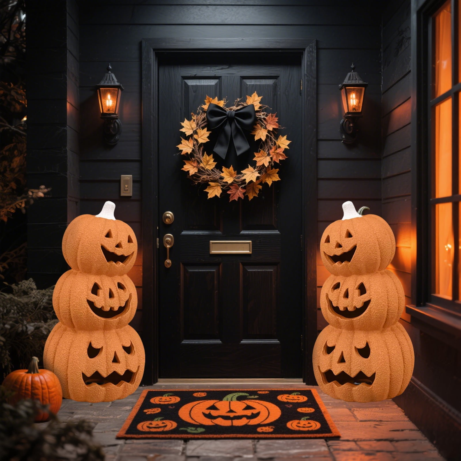 EXlal Halloween Pumpkin Lantern 9.2 Inches, Jack O Lanterns Light Up ...