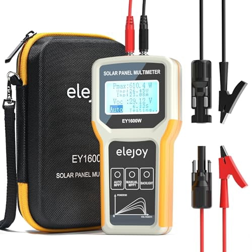 EY1600W Solar Panel Tester - DC/AC Power Meter With Auto MPPT, Open Circuit Voltage, Backlit LCD For Photovoltaic Panels
