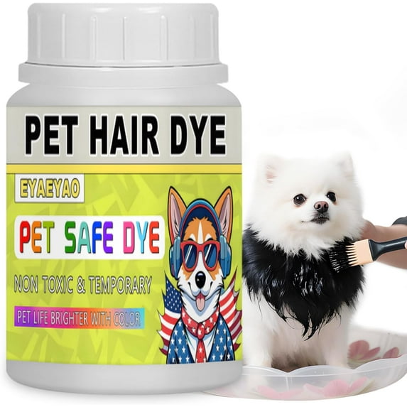 EYAEYAO Black Dog Hair Dye 7 oz - Non-Toxic Permanent Grooming Dye, Bright Color for Dogs & Furry Pets