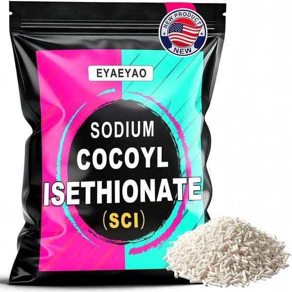EYAEYAO Cosmetic Grade Sodium Cocoyl Isethionate (SCI) Powder 16 oz, Gentle High-Foaming Surfactant for Bath Bombs, Shampoo, Soap, Skincare & Bath Truffles