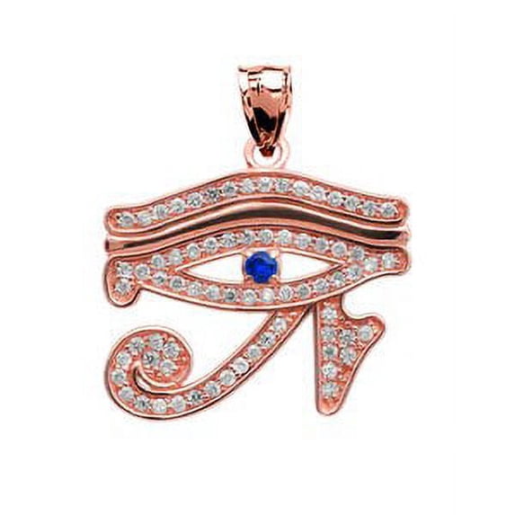 EYE OF HORUS ROSE GOLD CZ PENDANT NECKLACE