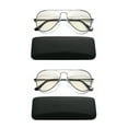 thumbnail image 1 of EYE ZOOM 2 Pack Blue Light Blocking Readers Aviator Style Anti Blue Ray and UV Reading glasses, Gunmetal, +3.50, 1 of 7