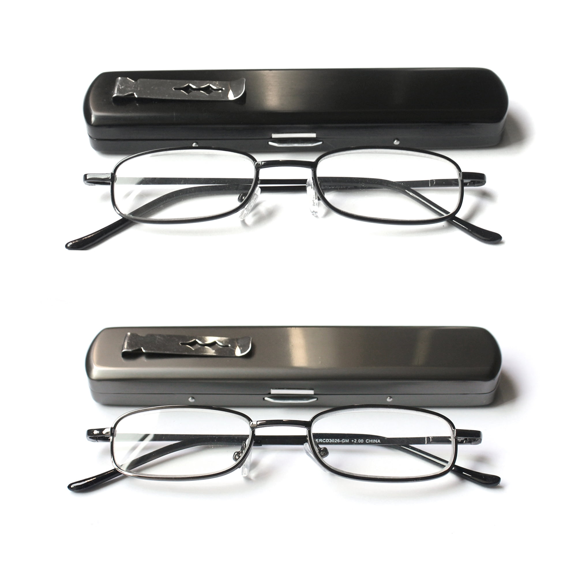EYE ZOOM Pack Compact Light Metal Portable Reading Glasses with