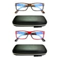 thumbnail image 1 of EYE ZOOM 2 Pack Extra Wide Fashion Plastic Blue Light Blocking and Anti UV Reading Glasses, Mul-color +1.50, 1 of 6