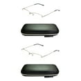 thumbnail image 1 of EYE ZOOM 2 Pack Reading Glasses Metal Rectangular Half Rimless Readers with Case for Men and Women, Silver +2.00, 1 of 5