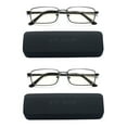 thumbnail image 1 of EYE ZOOM 2 Pack Rectangular Metal Frame Blue Light Blocking Reading Glasses, Black, +3.00, 1 of 7