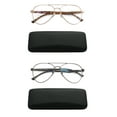 thumbnail image 1 of EYE ZOOM 2 Pairs Unisex Aviator Style Blue Light Blocking Reading Glasses, Gold and Gunmetal +2.50, 1 of 6
