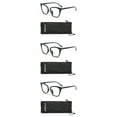 thumbnail image 1 of EYE ZOOM 3 Pack Ladies Plastic Frame Cat Eye Style Reading Glasses for Women, Black +3.00, 1 of 5