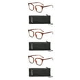 thumbnail image 1 of EYE ZOOM 3 Pack Ladies Plastic Frame Cat Eye Style Reading Glasses for Women, Tortoise Brown +2.50, 1 of 5