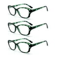 thumbnail image 1 of EYE ZOOM 3 Pack Ladies Tortoise Shell Plastic Frame Cat Eye Style Reading Glasses for Women, Green, +3.00, 1 of 6