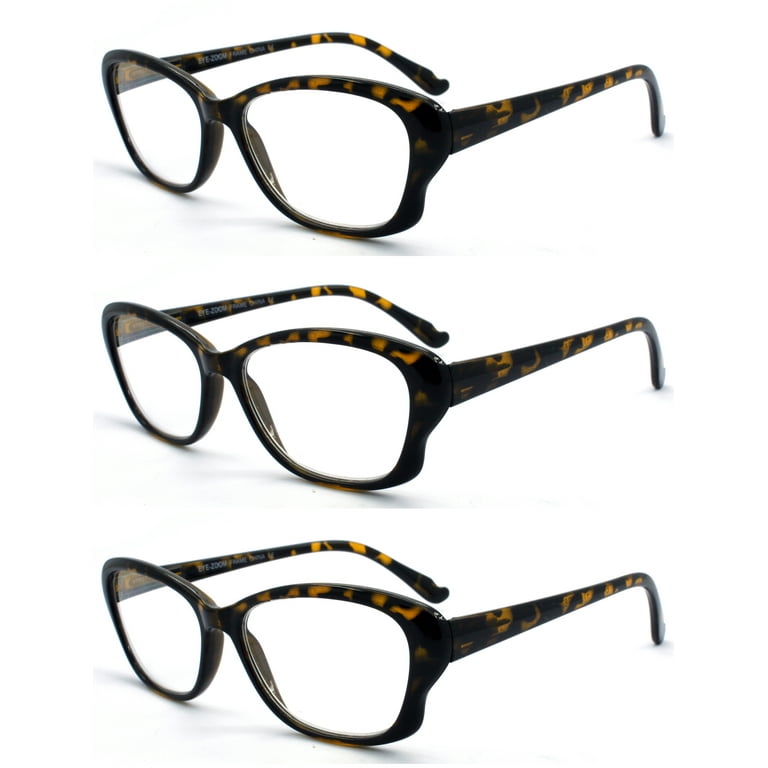 EYE ZOOM Pack Ladies Tortoise Shell Plastic Frame Cat Eye Style