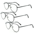 thumbnail image 1 of EYE ZOOM 3 Pack Metal Frame Aviator Style Reading Glasses with Spring Hinge (Black, Strength: +2.75), 1 of 5