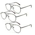 thumbnail image 1 of EYE ZOOM 3 Pack Metal Frame Aviator Style Reading Glasses with Spring Hinge (Brown, Strength: +1.00), 1 of 5