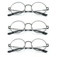 thumbnail image 1 of EYE ZOOM 3 Pack Metal Frame Round Reading Glasses with Spring Hinge (Gunmetal, +3.50 Strength), 1 of 6