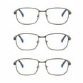 thumbnail image 1 of EYE ZOOM 3 Pack Metal Vintage Style Blue Light Blocking Reading Glasses, Gunmetal +1.25, 1 of 6