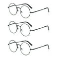 thumbnail image 1 of EYE ZOOM 3 Pack Round Metal Frame Blue Light Blocking Reading Glasses (Black , +1.75), 1 of 6