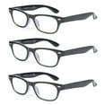 thumbnail image 1 of EYE ZOOM 3 Pack Unisex Vintage Plastic Blue Light Blocking Reading Glasses, Black, +1.25, 1 of 6