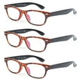 thumbnail image 1 of EYE ZOOM 3 Pack Unisex Vintage Plastic Blue Light Blocking Reading Glasses, Tortoise Brown, +1.50, 1 of 6