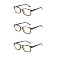 thumbnail image 1 of EYE ZOOM 3 Pairs Plastic frame Retro Reading Glasses Spring Hinged with Soft Pouch for Men and Women, Brown Tortoise, +1.75 Strength, 1 of 7